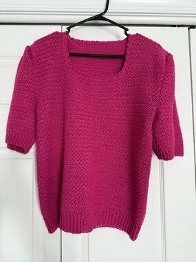 Hand Made!! Crochet top with puff sleeves